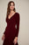 Tadashi Shoji - Ribbed Long Sleeve Pintucked Jersey Hi-Lo Midi Dress In Red