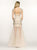 BG Haute - G3223 Sleeveless Sheer Trumpet Dress  in  Champagne (Neutral) and Silver