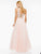 Colors Dress - 1967 Sleeveless Adorned Tri-band Gossamer Rosette Gown in Pink