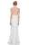 Tadashi Shoji - Sequined Plunging Halter Dress In White
