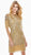 Ashley Lauren - 4126 Bedazzled Jewel Neck Sheath Dress In Gold
