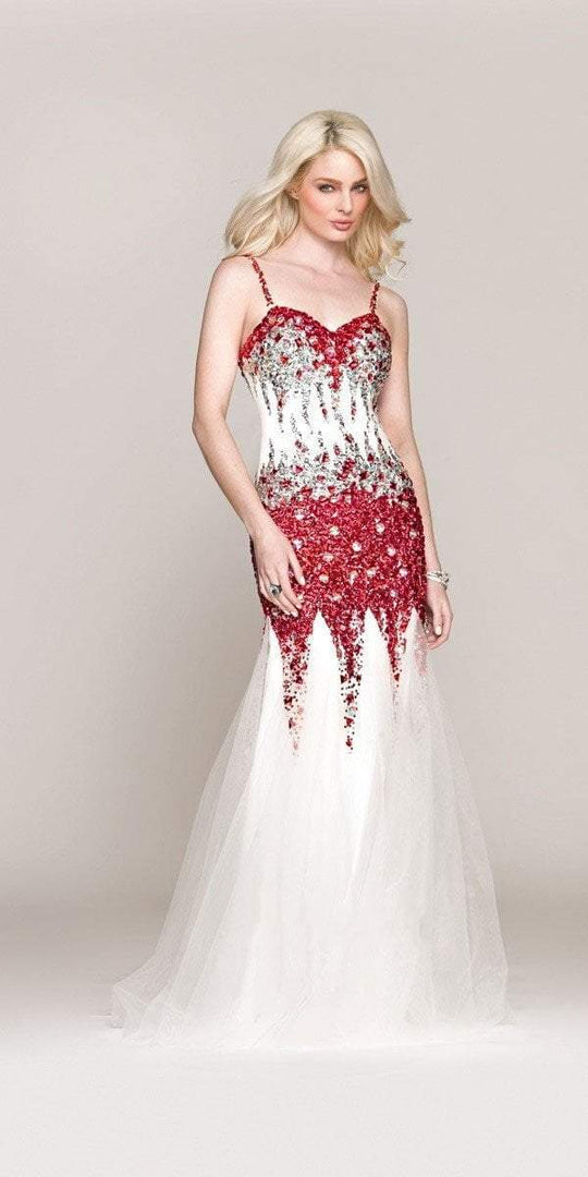 BG Haute - G3308 Dress in White and Red