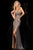 E01015 Strapless Beaded Pageant Gown in Platinum