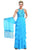 Sue Wong - Embroidered High Neck Chiffon Sheath Dress W5133 in Blue
