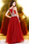 Shail K - Embroidered and Beaded Illusion Jewel Neck Tulle A-line Dress 4065  In Red