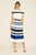 Tadashi Shoji - Vonn Pleated Crepe Tea-Length Dress In Blue and White