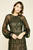 Tadashi Shoji - Embroidered Bishop Sheer Sleeves Long Dress In Black and Neutral