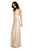 Tadashi Shoji - Sequined Plunging Halter Dress In Neutral