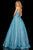 Sherri Hill - 52959 Strapless Sweetheart Glitter A Line Dress In Blue and Silver