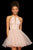 Sherri Hill - 53075 Short Illusion Inset Halter Lace Dress In Pink