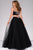 Two Piece Long Dress with Floral Appliques 49321