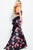 JVN59041 Fitted Floral Ruffled Mermaid Gown