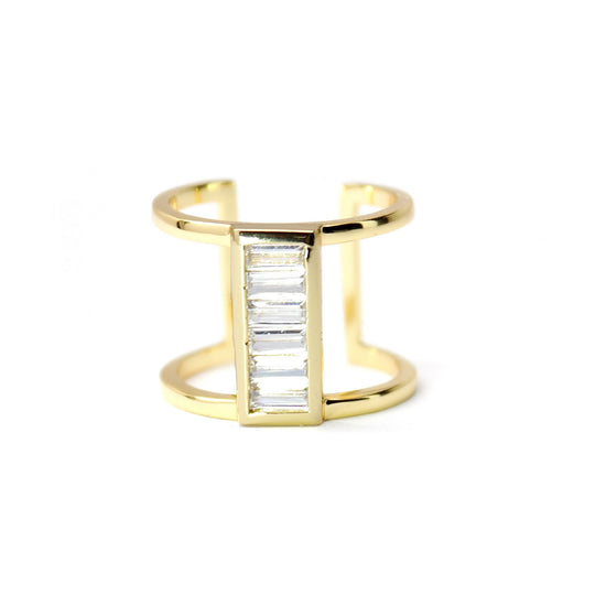 Baguette Cage Ring - Gold