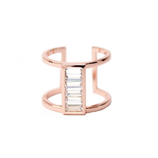Baguette Cage Ring - Rose Gold