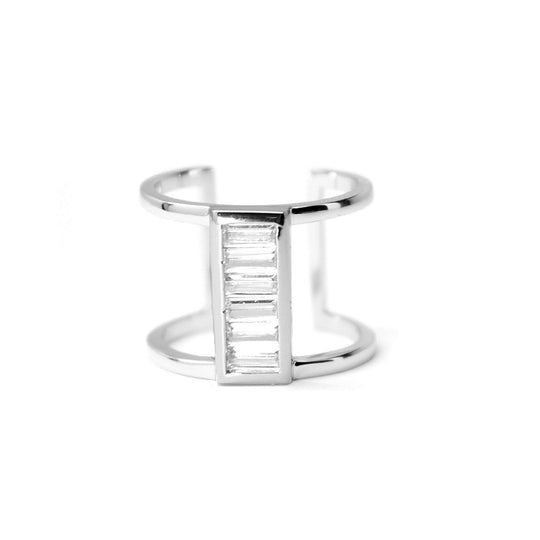Rachael Ryen -  Baguette Cage Ring - Silver