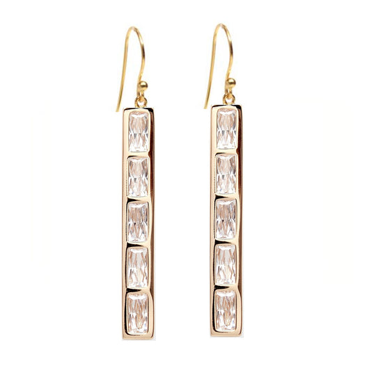 Baguette Bar Drop Earrings