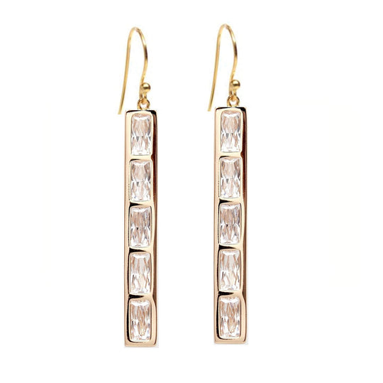 Rachael Ryen -  Baguette Bar Drop Earrings