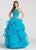Ellie Wilde - EW118169 Lace High Halter Two-Piece Ballgown In Blue and Green