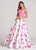 Ellie Wilde - EW118178 Off Shoulder Floral Mikado Two-Piece Ballgown In Pink and Floral