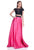 Terani Couture - 1612P1047A Bedazzled Illusion Bateau A-line Dress in Black and Pink