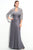 Adrianna Papell - 81863790 Lace Trim Satin Dress with Bolero in Gray and Silver