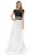 Terani Couture - 1612P1047A Bedazzled Illusion Bateau A-line Dress in Black and White