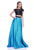 Terani Couture - 1612P1047A Bedazzled Illusion Bateau A-line Dress in Black and Blue