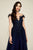 Tadashi Shoji - Emeline Floral Applique Lace A-line Gown In Blue