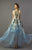 Beside Couture - BC1125D Lace Appliqued Illusion Ballgown in White and Blue