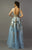 Beside Couture - BC1125D Lace Appliqued Illusion Ballgown in White and Blue