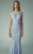Beside Couture - BC1224 Lace Embroidered Sheath Dress in Blue