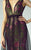 Beside Couture - BC1226 Floral Pattern Deep V-neck Dress in Black and Multi-Color