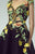 Beside Couture - BC1233 Floral Applique A Line Evening Gown in Black and Yellow