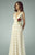 Beside Couture - BC1238 Lined A Line Dress with Floral Accent in White