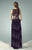 Beside Couture - BC1241 Illusion Plunging Ruched Floral Dress in Black and Pink