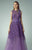 Beside Couture - BC1242 Floral Applique Jewel A Line Dress in Purple