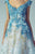 Beside Couture - BC1245 Lace Floral V Neck Cap Sleeves Dress in Blue