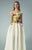 Beside Couture - BC1247 Floral Applique Mesh A-line Dress in White and Yellow and Red