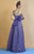 Beside Couture - BC1248 Strapless Floral Applique A-line Dress in Purple