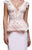 Beside Couture by Gemy - BC1305 Guipure Lace Peplum Sheath Gown in Pink