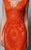 Beside Couture by Gemy - BC1314 Lace Appliqued V Neck Evening Dress in Orange