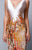 Beside Couture by Gemy - BC1316 Vine Like Embellished Fitted Plunging Gown in Orange and Brown