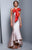 Beside Couture by Gemy - BC1318 Asymmetrical Bowed Mermaid Gown in Neutral and Red