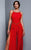 Beside Couture by Gemy - BC1322 Fitted Side Slit Pantsuit with Open Back in Red