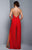 Beside Couture by Gemy - BC1322 Fitted Side Slit Pantsuit with Open Back in Red