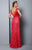 Beside Couture by Gemy - BC1324 Ruffled Lace Bateau Evening Dress in Red