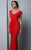Beside Couture by Gemy - BC1325 Fitted V-Neck Lace Evening Dress in Red