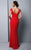 Beside Couture by Gemy - BC1325 Fitted V-Neck Lace Evening Dress in Red