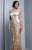 Beside Couture by Gemy - BC1326 Embellished Strapless Sweetheart Evening Gown in Gold and White