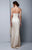 Beside Couture by Gemy - BC1327 Strapless Fitted Ruffled High Slit Gown in Gold